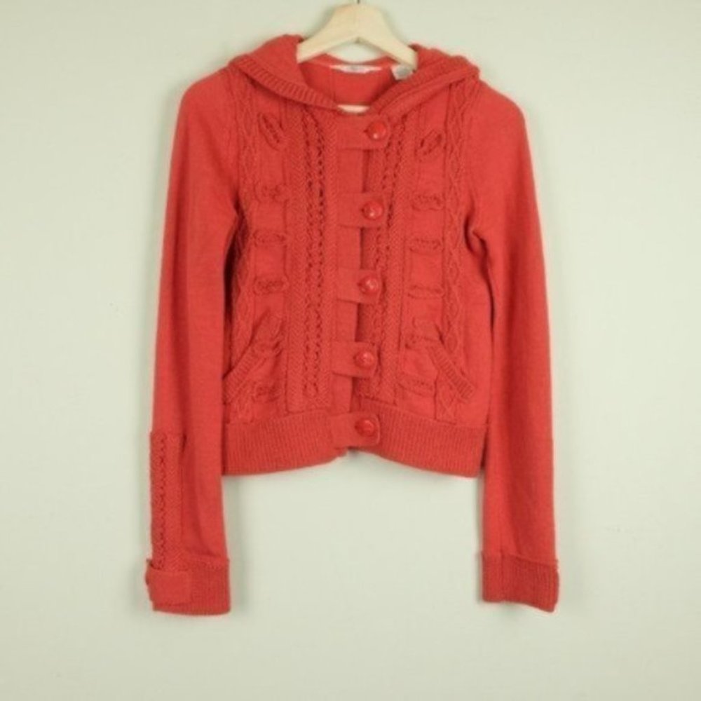 Anthropologie Lia Molly Wool Crochet Sweater